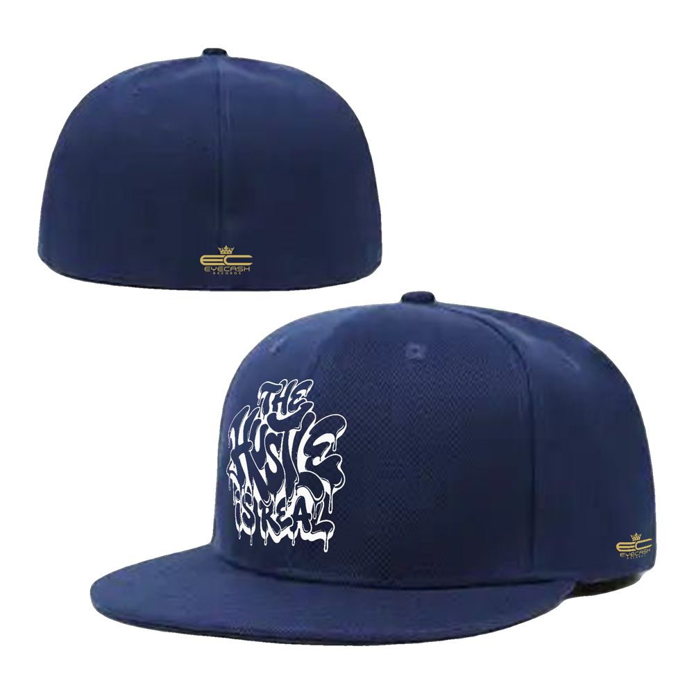 Hustle Is Real Snapback — Navy